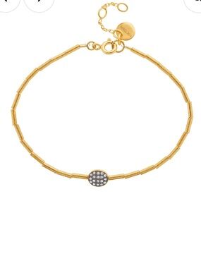 5 Octobre Artus Bracelet Pave diamonds 24k gold vermeil on sterling silver NEW